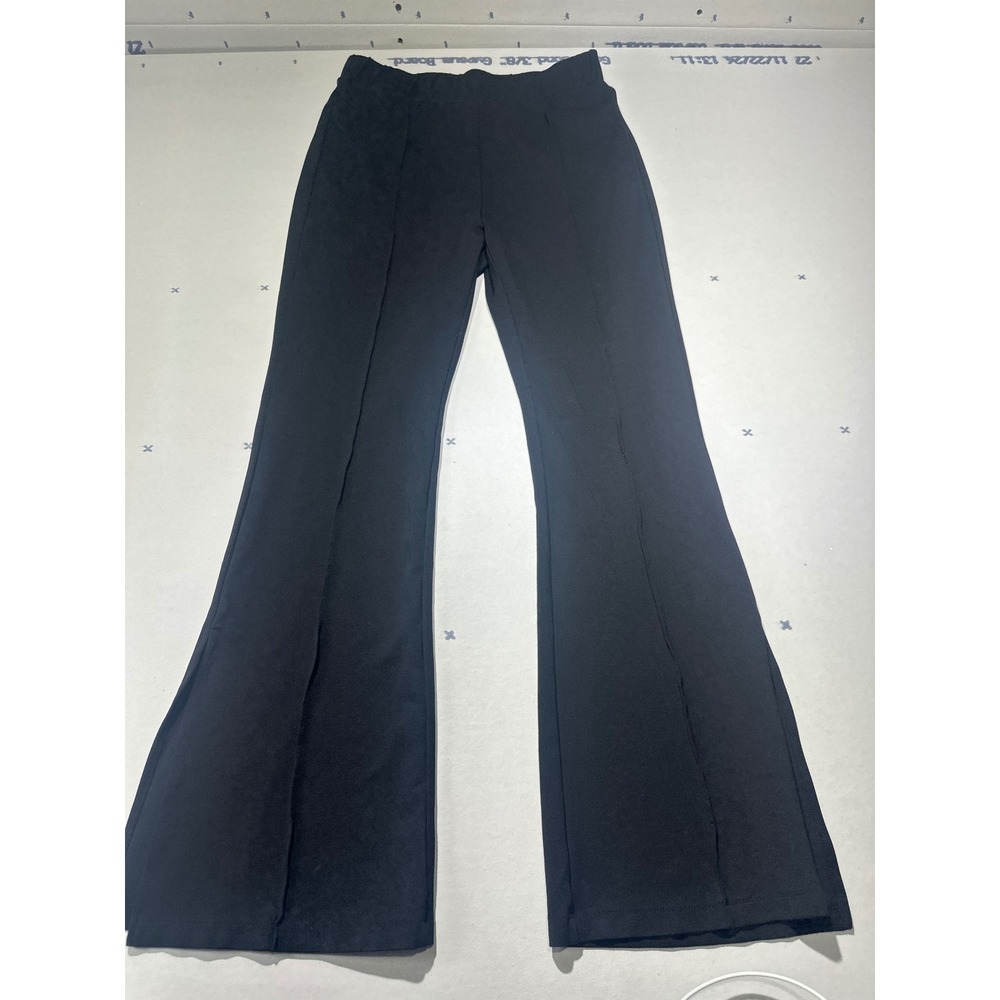 Vanilla Bay Womens Black High Waist Flare Leg Ponte Knit Pants Size M P40050